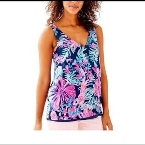 Lilly Pulitzer Florin Reversible Tank Top Blouse Size XS